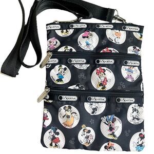 Disney LeSportsac Black Celebrate Minnie Mouse Kasey Crossbody Bag